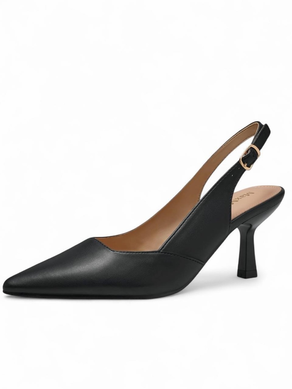 Classic Black Pointed Slingback Pumps - Elegant Office & Evening Heel